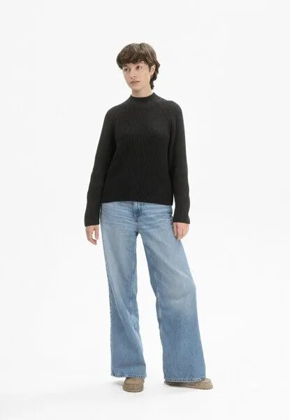 MELA Rippstrick Stehkragenpullover ANALAH | von MELA | Fairtrade & GOTS zertifiziert, Schwarz, – Produktbild 3 von 4