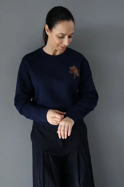 Kultgut Kultgut Biofair - Pullover / Tree, Dunkelblau, – Produktbild 2 von 4