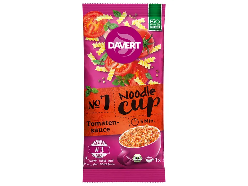 Davert Davert Noodle-Cup mit Tomatensauce – Produktbild 1 von 2