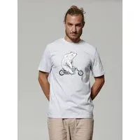 watapparel watapparel T-Shirt Unisex Bär auf Bike, Cool heather grey, – Produktbild 1 von 1