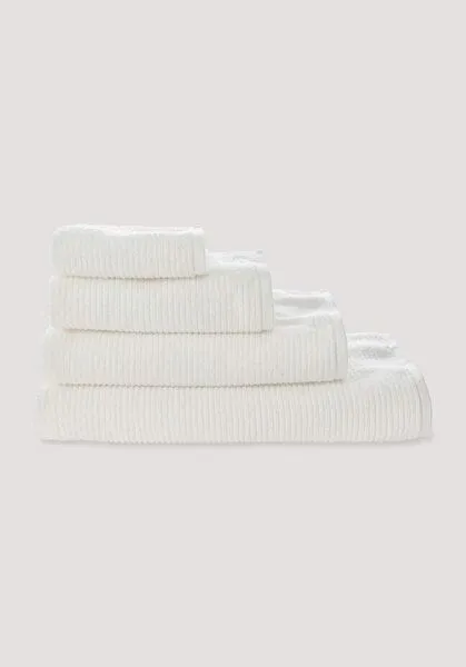 hessnatur hessnatur Frottier Handtuch Rippstruktur aus reiner Bio-Baumwolle, Naturweiss, – Produktbild 1 von 4