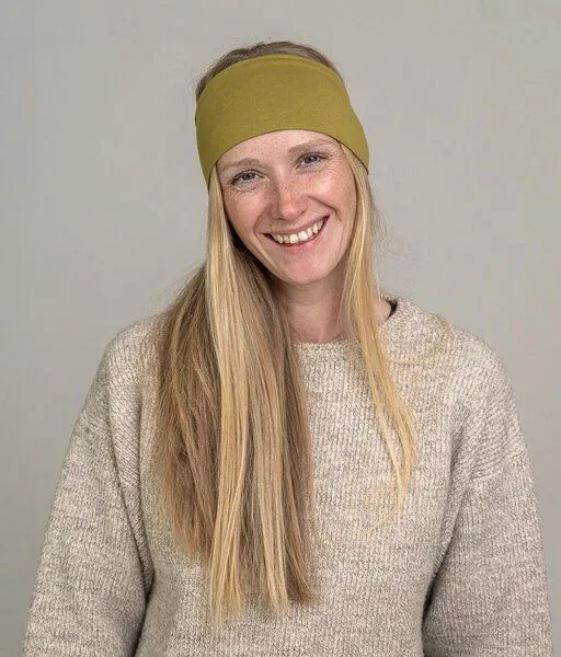 obumi obumi STIRNBAND BREIT AUS BIO JERSEY IN VIELEN FARBEN, Olive, – Produktbild 1 von 4