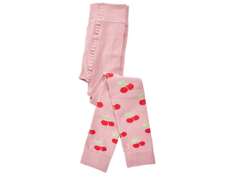 grödo Kinder Leggings Bio-Baumwolle altrosa Kirschen Gr.3-4, Rosa, – Produktbild 1 von 1