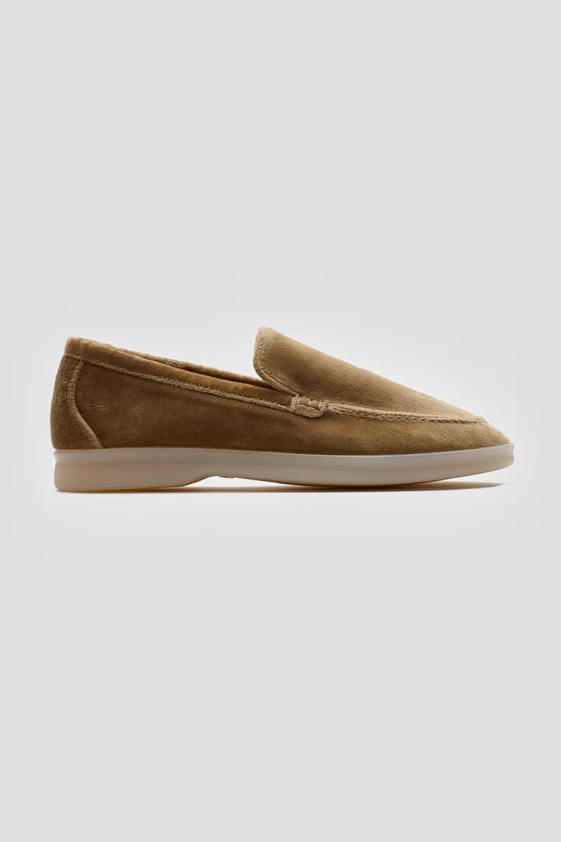 Solari Milano Solari Milano Damen vegan Loafer Samt Taupe Braun, Hellbraun, – Produktbild 2 von 2