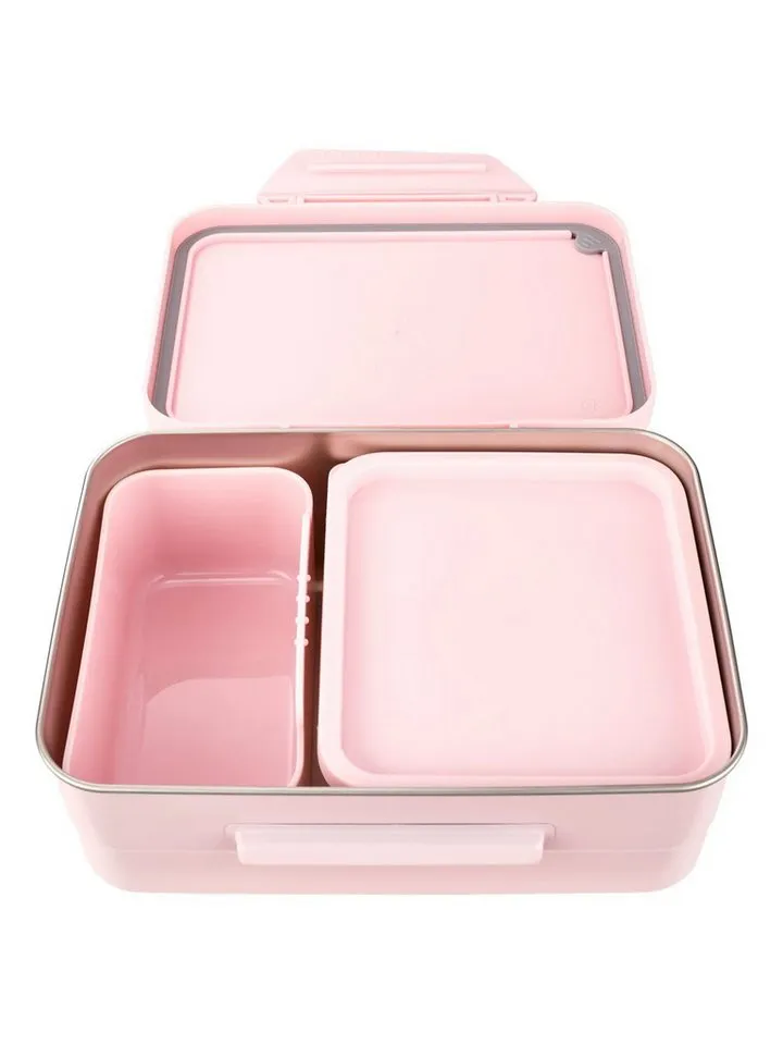 Satch Satch Lunchbox Edelstahl Brotdose, Edelstahl, (Edelstahl Brotdose, 3-tlg., 1x Brotdose, 1x Trennfach), spülmaschinengeeignet bis 45 Grad, Handwäsche empfohlen, Rosa, – Produktbild 3 von 4