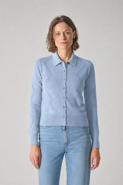 HempAge HempAge Melierte 3/4 Arm-Jacke Hanf/Biobaumwolle, Smoke (blau), – Produktbild 2 von 4