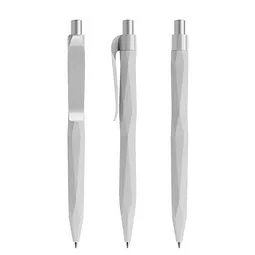 prodir prodir® Druckkugelschreiber QS20 Soft Touch PRP Push, blaue Mine, zementgrau/silber satiniert – Produktbild 1 von 1