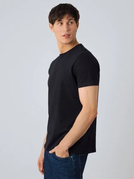 Honest Basics Honest Basics Herren Basic T-Shirt aus Bio- und recycelter Baumwolle, Schwarz, – Produktbild 2 von 4