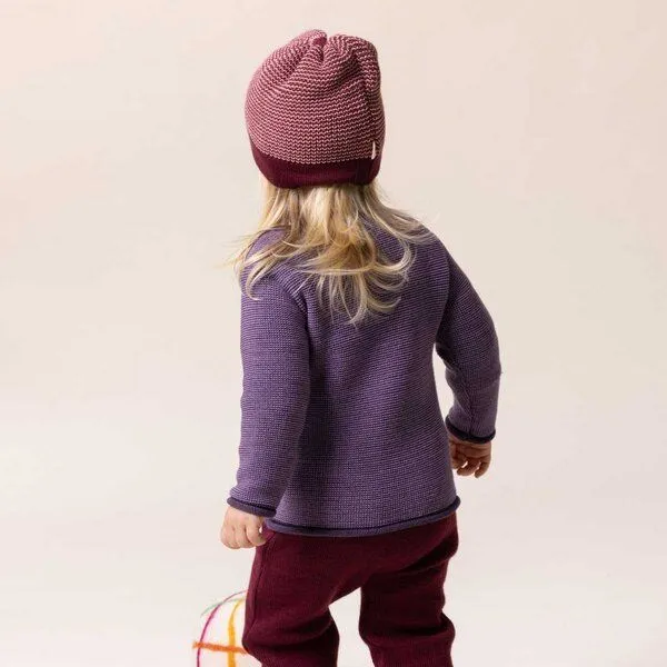 Disana Disana Baby Melange-Pullover mit Knopfverschluss kbT Merino, Rose, – Produktbild 6 von 7