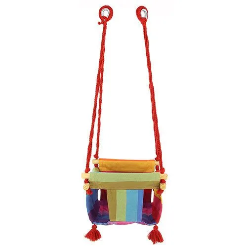 GLOBO Fair Trade GLOBO Fair Trade Baby-Schaukelsitz aus handgewebter Baumwolle, Rainbow (bunt), – Produktbild 2 von 2