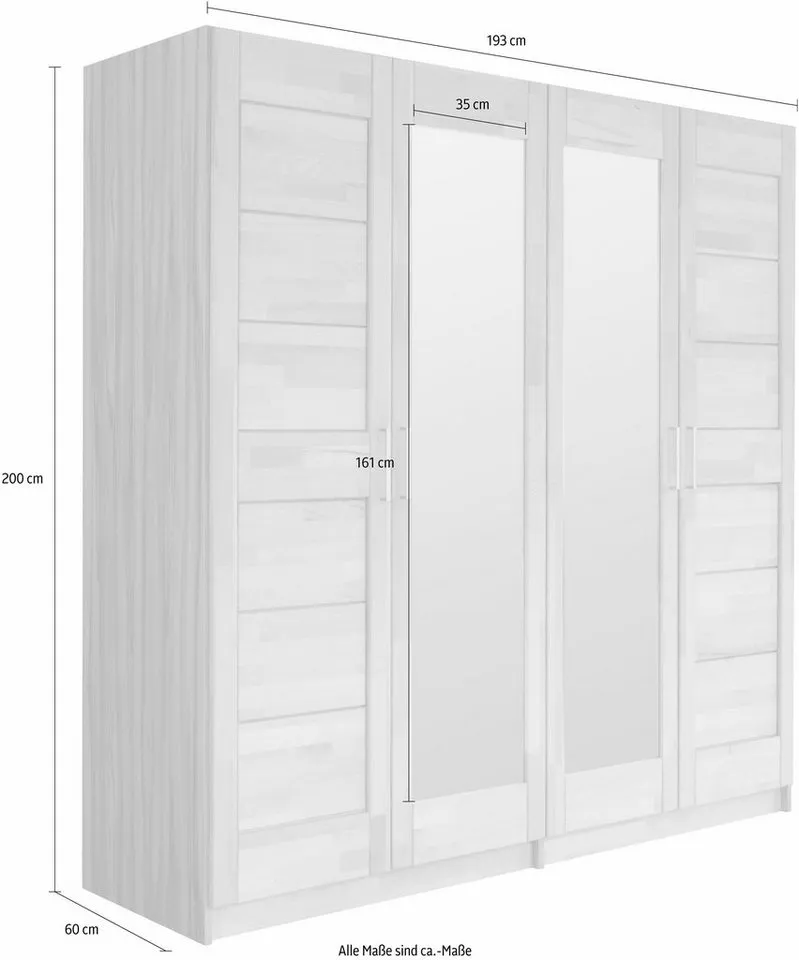 OTTO home Drehtürenschrank Triest teilmassiv, FSC®-zertifizierte Buche, Beige, – Produktbild 7 von 8