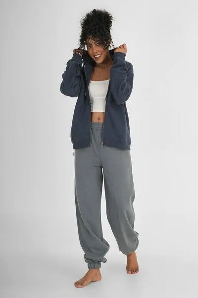 paigh paigh Zip Hoodie Unicolor, Dunkelblau, – Produktbild 2 von 4