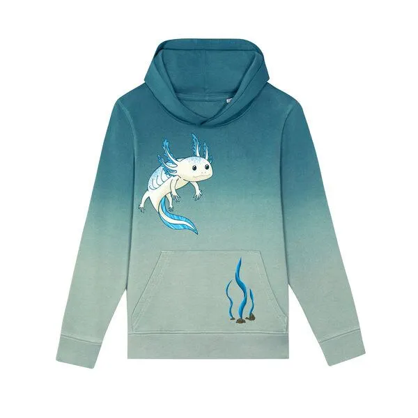 Spangeltangel Spangeltangel Kinder-Hoodie "Axolotl", Blauer verlauf, – Produktbild 1 von 3
