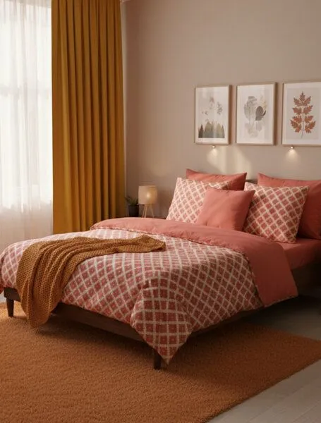 Nature by Adam Nature by Adam Bettwäsche 2tlg aus 100% Bio-Baumwolle - Made in Germany - Romantic Puligny Light, Rot, – Produktbild 1 von 4