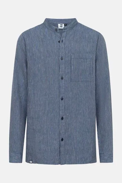 Hanseheld Hanseheld Leinenhemd Fischer Herren, Blau/weiß gestreift, – Produktbild 1 von 4