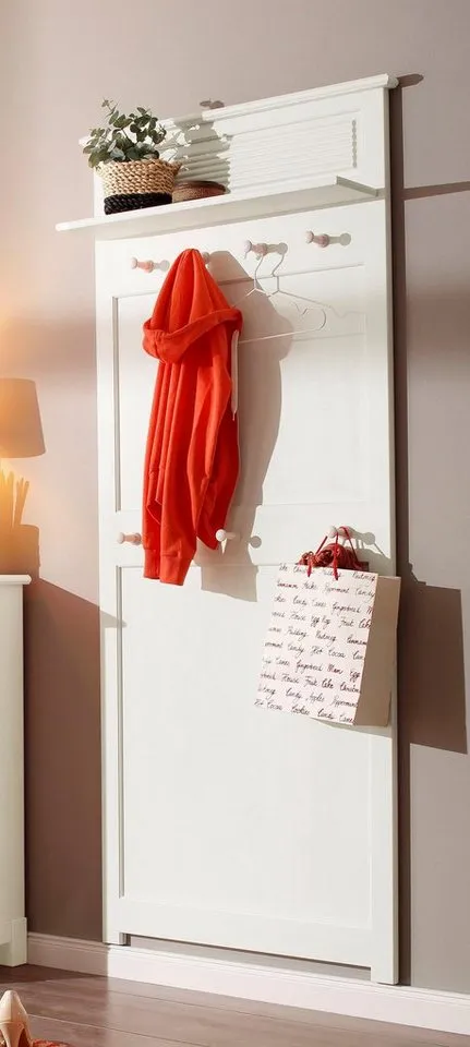 OTTO home Garderobenpaneel Rauna, aus massiver Kiefer, Breite 85 cm, FSC®-zertifiziert, Weiß, – Produktbild 3 von 5