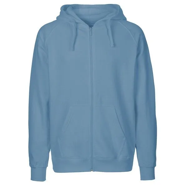HANDGEDRUCKT HANDGEDRUCKT "Nautilus" Männer Zip Hoody aus reiner Biobaumwolle (kbA), Indigoblau, – Produktbild 2 von 4