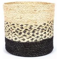 El Puente El Puente Korb | Fair Trade & Handmade aus Bangladesch, Natur,schwarz, – Produktbild 1 von 1
