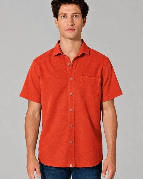 HempAge HempAge Herren Hemd Kurzhemd Hanf/Biobaumwolle, Magna (rot), – Produktbild 1 von 4