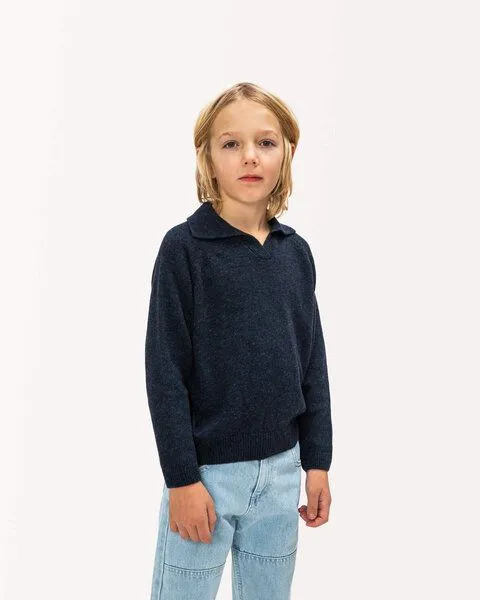 MATONA Matona Kuschliger Pullover aus recycelter wollmischung für Kinder / Collared Jumper, Navy, – Produktbild 1 von 4