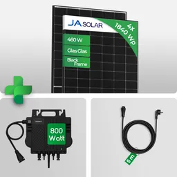 Growatt 1840wp Growatt NEO800M-X Balkonkraftwerk 800 Watt  | JA Solar 460W Glas-Glas Module - Preis inkl. MwSt. gem. § 12 Abs. 3 UStG – Produktbild 1 von 1