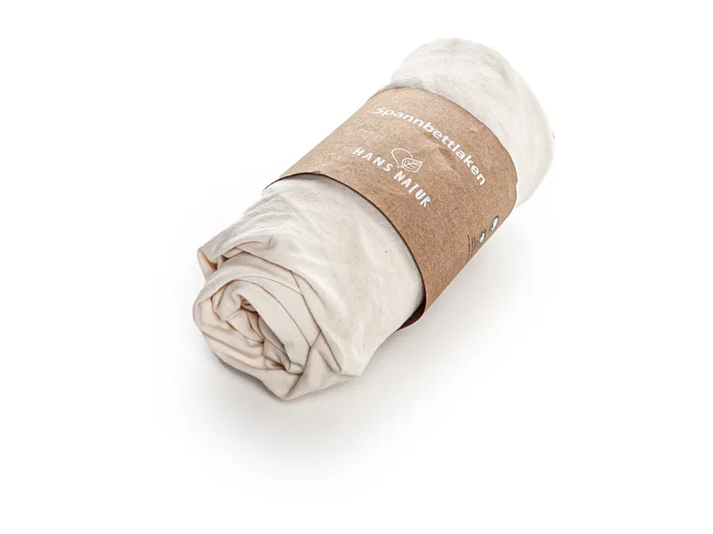 HANS NATUR HANS NATUR Spannbettlaken Bio-Baumwolle 40-55 cm x 80-90 cm, Natur, – Produktbild 1 von 2