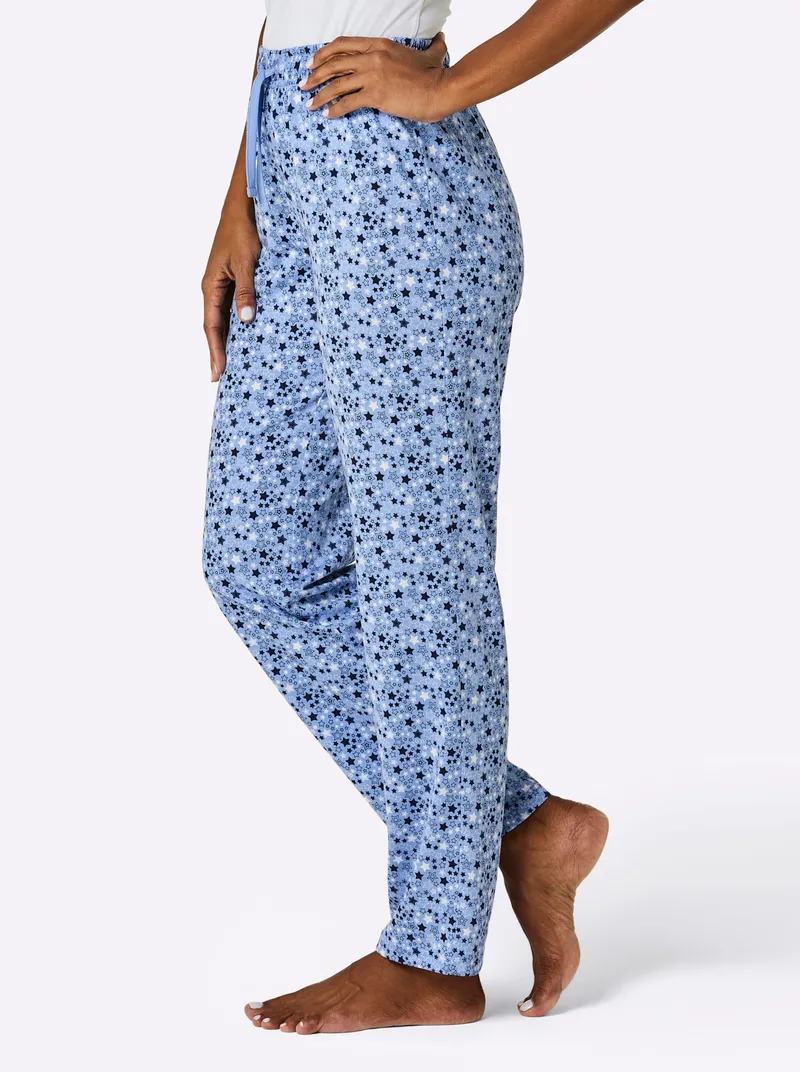 wäschepur Schlafanzug-Hose himmelblau-marine-bedruckt, Himmelblau-marine-bedruckt, – Produktbild 3 von 3