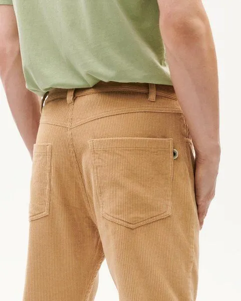 thinking mu thinking mu Herren Hose - Corduroy Five Pockets Pants - aus Bio-Baumwolle, Cloud cream (beige), – Produktbild 3 von 3