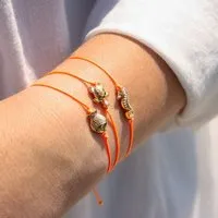 Bow & Hummingbird Bow & Hummingbird Armband auf Karte - Schildkröte - Gegen das Fernweh, Neon-orange, – Produktbild 1 von 1