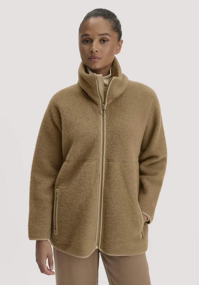 hessnatur hessnatur Fleecejacke Oversized aus reiner Bio-Merinowolle (1-St), Braun, – Produktbild 1 von 5