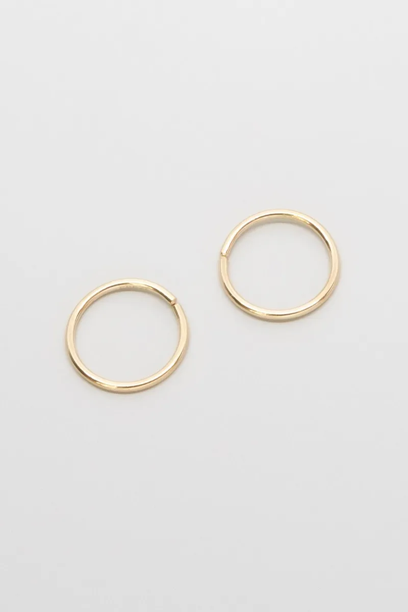 fejn fejn Damen vegan Mini Hoop Glänzend Massiv Gelbgold, Gold, – Produktbild 2 von 2