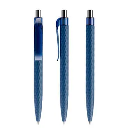 prodir prodir® Druckkugelschreiber QS01 Soft Touch PRT Push, blaue Mine, dunkelblau/silber poliert – Produktbild 1 von 1