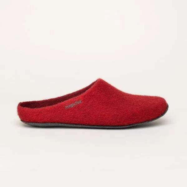Magicfelt Magicfelt Filz-Hausschuh JU 720 für Damen aus 100% Merino-Wolle - Pantoffel mit komfortabler Filz-Latex-Sohle, Mittel-rot, – Produktbild 4 von 4