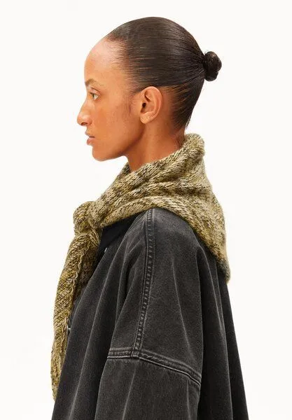 ARMEDANGELS Armedangels - Schal Brushed Mouliné Knit, Grün (oatmilk-mosslace), – Produktbild 3 von 3