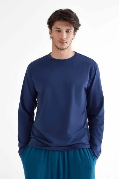 True North True North Herren Langarmshirt aus Bio-Baumwolle Rundhalsausschnitt T-Shirt 2110, Navy, – Produktbild 2 von 4