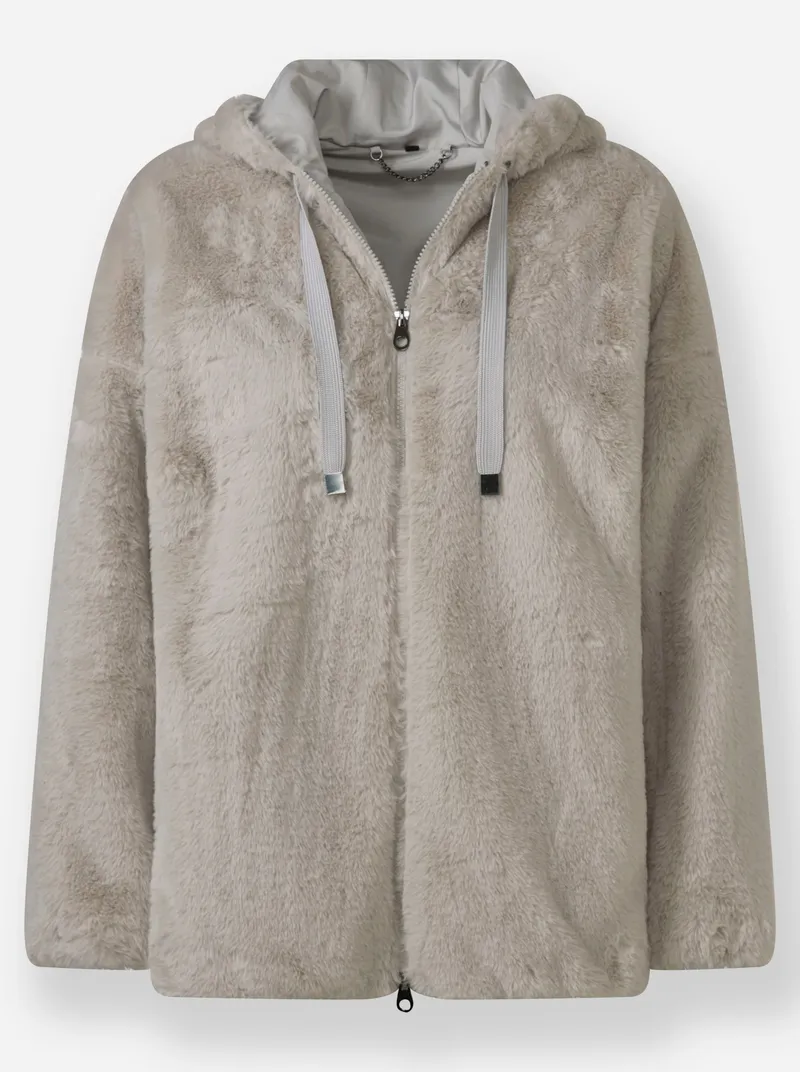 Witt Fellimitatjacke, Hellgrau, – Produktbild 1 von 2