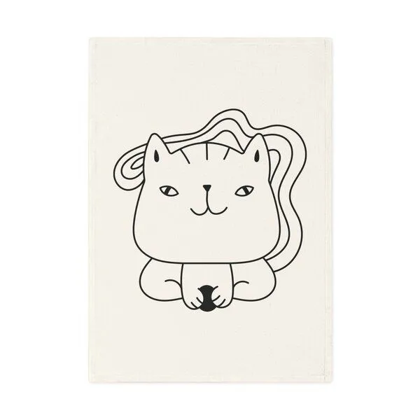 PepMelon Niedliche Katze Geschirrtuch, 50 x 70 cm, Bio-Baumwolle – Produktbild 2 von 4