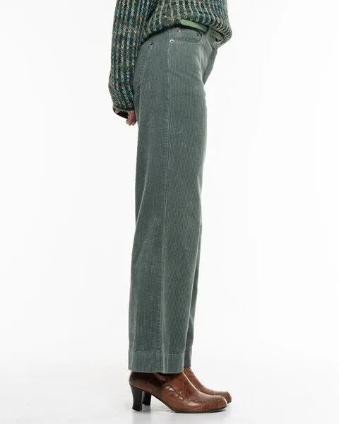 Alma & Lovis Alma & Lovis Softe Breitcord-Culotte aus Bio-Baumwolle | Cablecord Culotte, Blaugrün (balsam), – Produktbild 2 von 3
