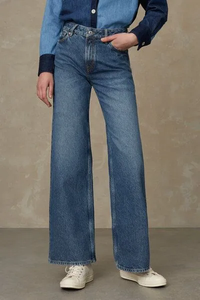 Kings Of Indigo Kings Of Indigo Jeans Wide flare Fit - Jane - aus recycelter Baumwolle, Blue, – Produktbild 1 von 1