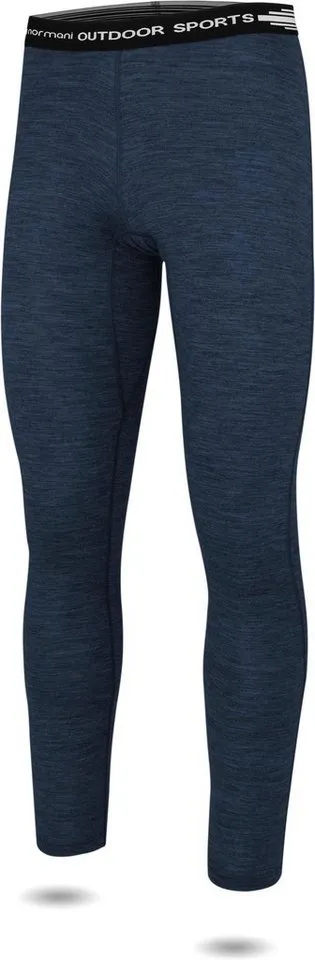 normani Thermounterhose Herren Merino Unterhose Sydney Thermounterwäsche Funktionshose Lang Baselayer Leggins Ski-Winterhose, Blau, – Produktbild 3 von 4