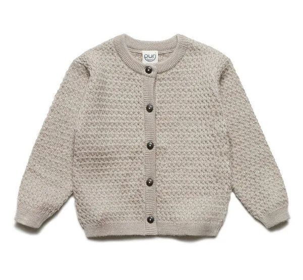 Puri Organic Puri Organic Baby Cardigan Struktur Merinowolle, Naturmelange, – Produktbild 1 von 2
