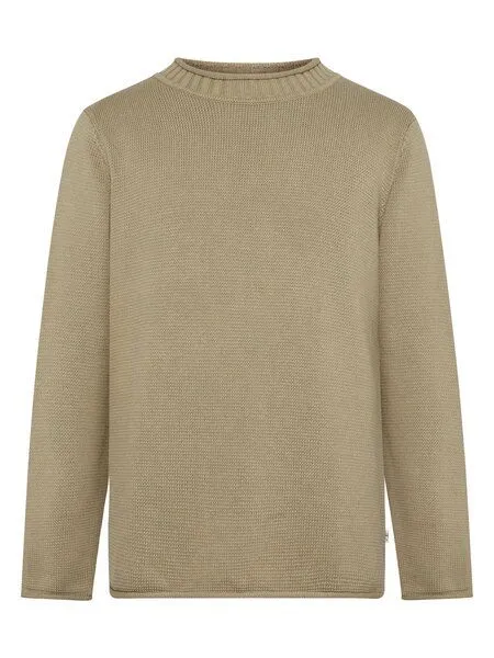 KnowledgeCotton Apparel KnowledgeCotton Apparel Leichter Pullover mit Rundhalsausschnitt aus Bio-Baumwolle, Grün-twill, – Produktbild 1 von 3