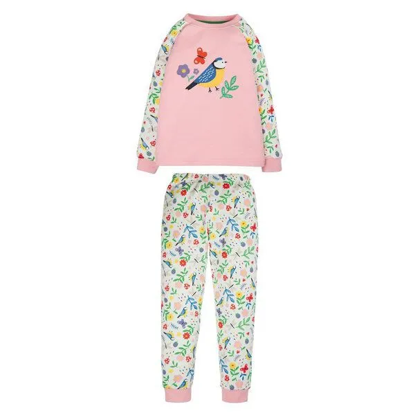 Frugi Frugi Schlafanzug Blaumeise in weiß-rosa-bunt – Produktbild 1 von 1