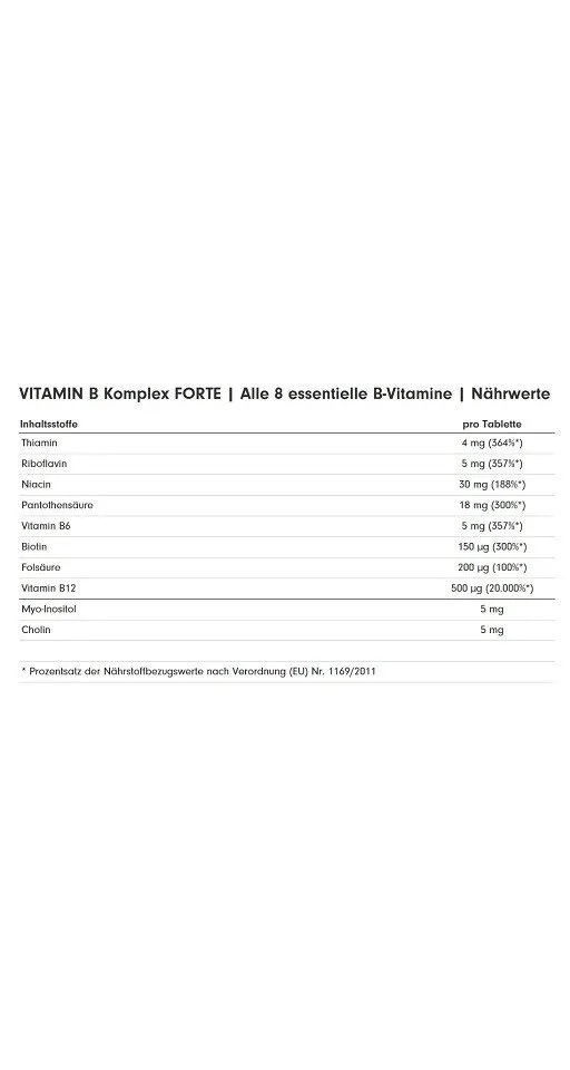ProFuel ProFuel Vitamin B Komplex Forte 180 Tabletten Tabletten, 45 g, Tabletten – Produktbild 2 von 2