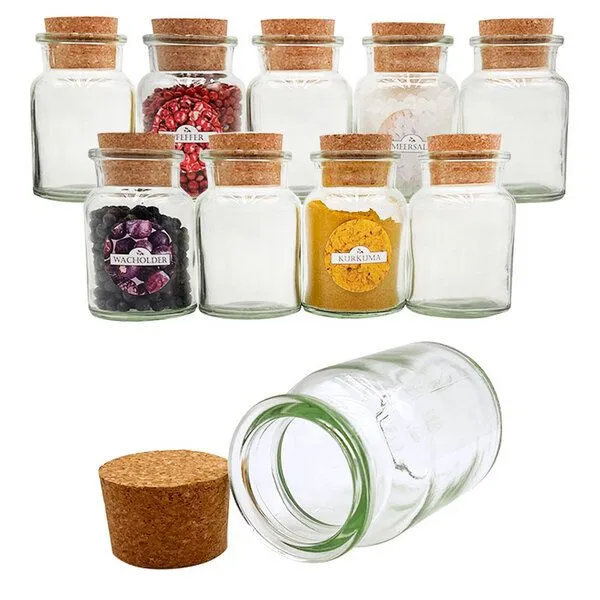mikken mikken Gewürzgläser mit Korken 10er Set 150 ml rund – Produktbild 2 von 5