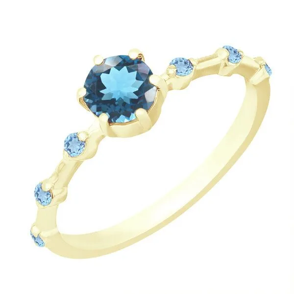 Eppi Eppi Ring mit Londoner Topasen und seitlichen Schweizer Topasen Imelda, Rosa, – Produktbild 1 von 1