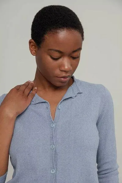 Rifò Rifò Halbarm Cardigan Leda, Blue indigo (blau), – Produktbild 2 von 4