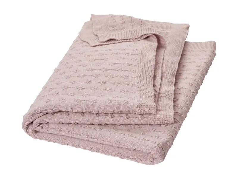 HANS NATUR HANS NATUR Babydecke Bio-Baumwolle Strick Pointelle Maße 80 x 100 cm, Rosa, – Produktbild 1 von 2