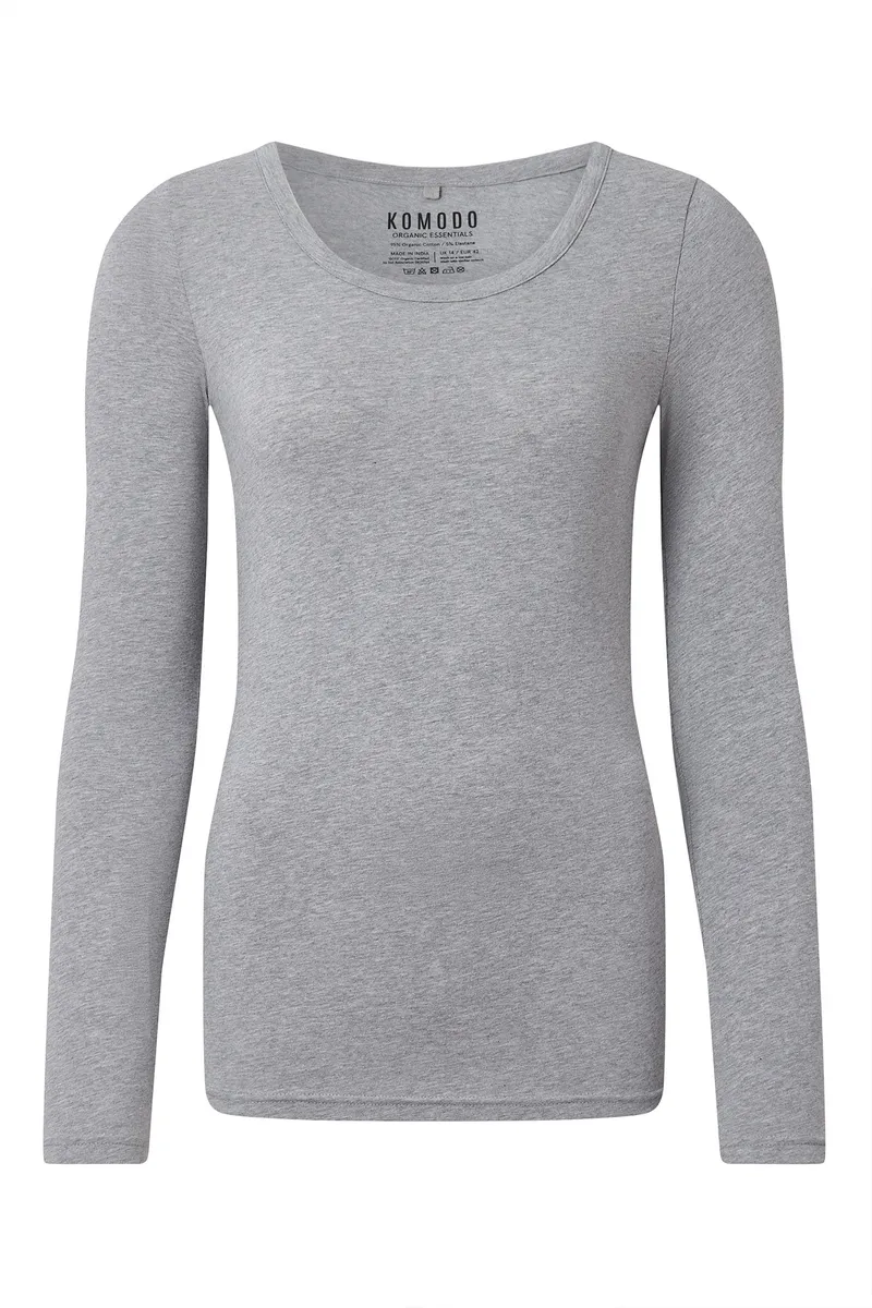 KOMODO KOMODO Damen vegan Oberteil Darcey Grey, Hellgrau, – Produktbild 1 von 2