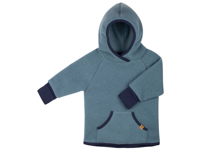 Pure pure by Bauer PURE PURE by Bauer Kinder Pullover mit Kapuze Hoodie Bio-Merinowolle Fleece storm blue Gr. 122/128, Blau, – Produktbild 1 von 2